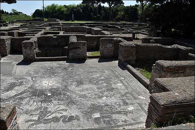 Mosaïque des thermes des Cochers à Ostia Antica Ostia Antica, les thermes des Cochers