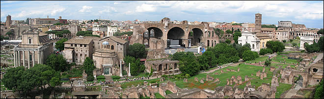 Vue du Forum depuis le Palatin Le mont Palatin