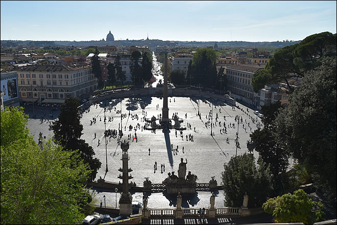 La piazza del Popolo vue depuis le Pincio La piazza del Popolo