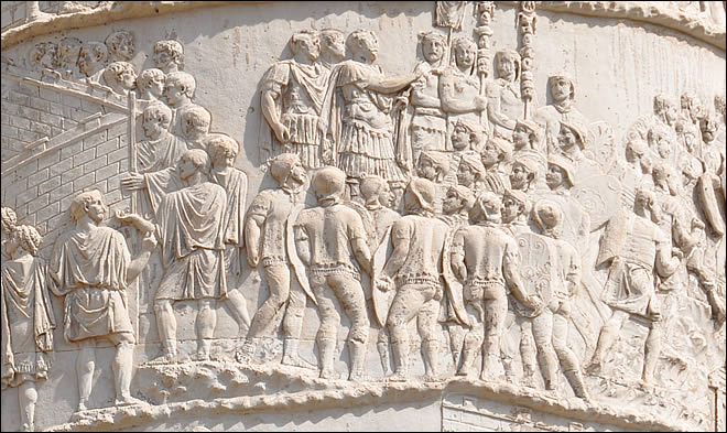Détail de la colonne de Trajan La colonne de Trajan