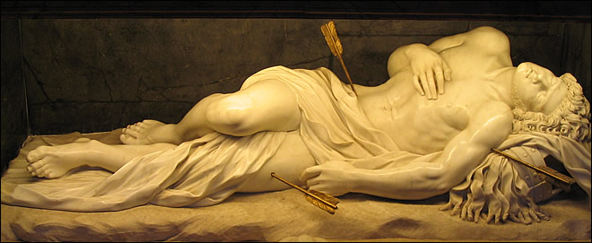 Statue de l'autel de Saint Sebastien