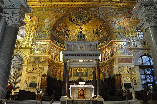 Le choeur de la basilique Sainte Marie du Trastevere Sainte Marie du Trastevere