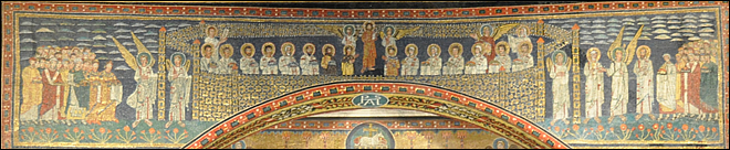 Mosaïque del'arc triomphal de Sainte Praxède de Rome La basilique Sainte Praxède de Rome