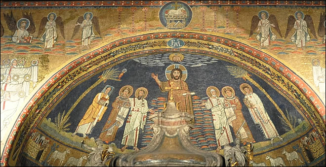 Mosaïque du choeur de Sainte Praxède de Rome La basilique Sainte Praxède de Rome