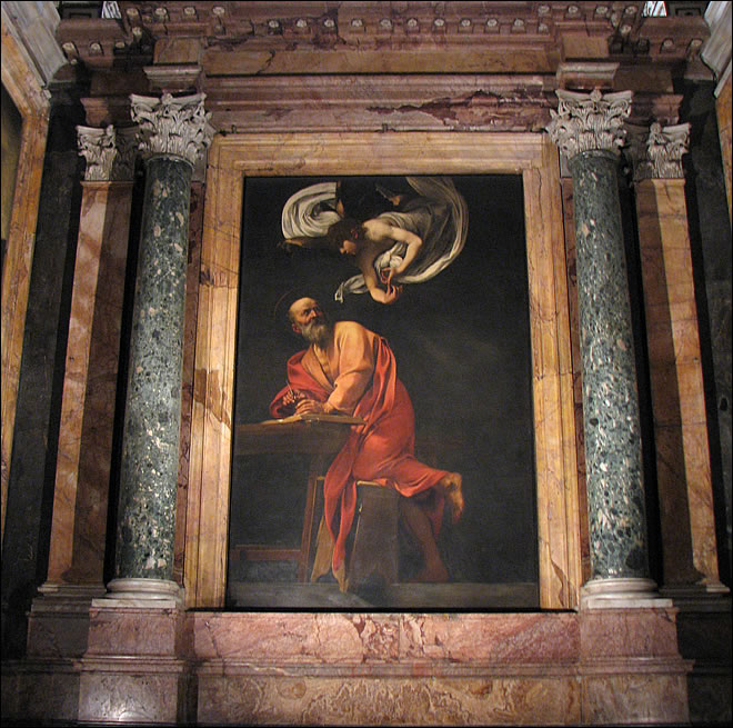 Saint Matthieu et l'Ange par le Caravage L'église Saint Louis des Français