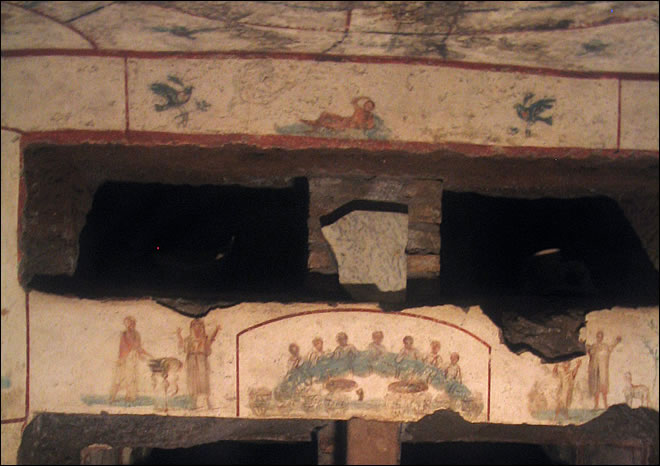 Fresques des catacombes de San Callisto La Via Appia Antica