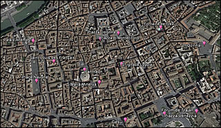 Cartes interactives des  monuments de Rome
